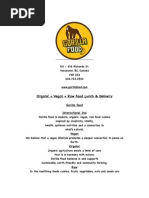 Gorilla Food Vegan Menu