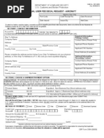 U.S. Customs Form: CBP Form 339A - Annual User Fee Decal Request - Aircraft