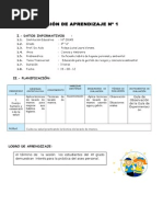 Sesión de Aprendizaje - Lavado de Manos