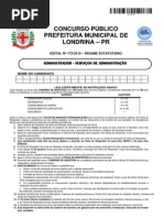 Prova-742-245 Administrador Prefeitura de Londrina