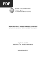 Análisis de Potencia y Eficiencia de Motores Eléctricos en La Planta de Almacenaje y Embarque de Expogranel, S.A.