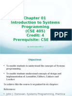 Introduction To Systems Programming (CSE 405) Credit: 4 Prerequisite: CSE 301