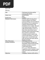 Boston Tea Party Lesson Plan