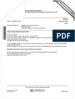 Cambridge International Examinations Cambridge International Advanced Subsidiary and Advanced Level