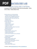 Syllabus & Total Content of Sap Fico Is As Follows - Total 50 Hrs Videos + Notes & Blue Prints