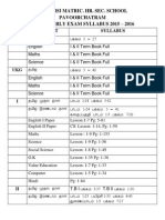 St. Assisi Matric. Hr. Sec. School Pavoorchatram Half Yearly Exam Syllabus 2015 - 2016