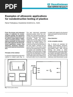 Examples of Ultrasonic Applications For Nondestructive Testing of Plastics