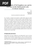 The Principle of Mcnaughton Case and Its Relevance in The Indian Penal Code: A Critical Analysis