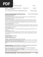 Content Standard(s) Addressed by This Lesson:: STEPP Lesson Plan Form