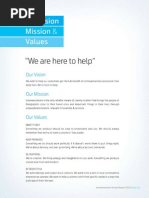 Our Vision Mission and Values