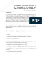 Separación Convencional y Divorcio Ulterior en Sede Notarial y Municipal y La Función Del Ministerio Publico Como Defensor de La