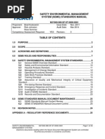 Safety Environmental Management System (Sems) Standards Manual