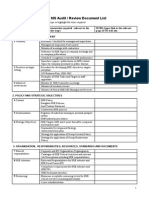 HSE MS Audit / Review Document List