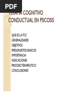 Terapia Cognitivo Conductual en Psicosis