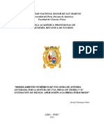 Modelamineto Numerico de Una Onda de Avenida Generada Por L A Rotura de Un Presa de Tierra y Su Estimacion de Riesgo