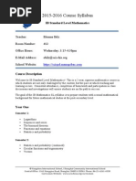 IB Math SL Syllabus 2015-16