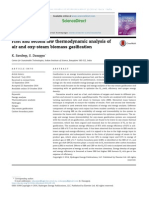 First and Second Law Thermodynamic Analysis of Air and Oxy-Steam Biomass Gasification