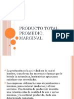 Producto Total, Promedio, Marginal