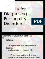 Criteria For Diagnosing Personality Disorders