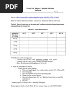 Enzyme and PH Simulation Worksheet