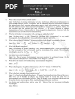 Engg. Physics - II Unit-I: (Wave Mechanics and X-Rays)