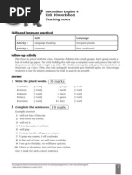 Macmillan English 4 Unit 10 Worksheet Teaching Notes: 10 Marks