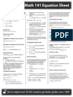 Math 141 Exam Summary Sheet