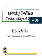 5.1 Operating Conditions - Turning, Milling & Drilling