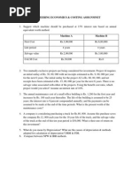 Engineering Economics & Costing Assignmnet