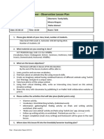 Peer - Observation Lesson Plan