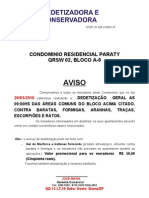 Aviso JM Dedetizadora (Sqs 302)