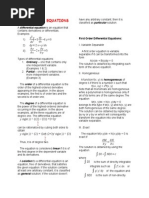 Differential Equations Handouts