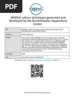 Milkfish Culture Techniques Developed in Brackishwater Aquaculture Center