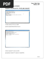 Name: Nikita Talar Roll No.: 3547 Linux Practical Session Program 1: Useradd, Passwd, Vi/touch, Gzip Commands