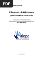 Pacientes Especiales Odontologia Libro de Resumenes