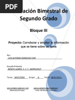 2do Grado - Bloque III - Proyecto 1