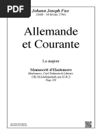 Allemande Et Courante: Johann Joseph Fux