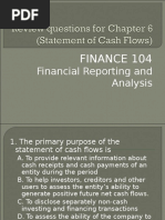 Review Questions For Chapter 6 (Statement of