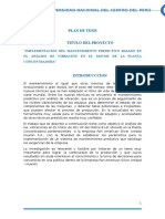 Plan de Tesis - Implementacion Del Mantenimiento Preventivo Basado en El Análisis de Vibraciones en El Motor de 401 HP