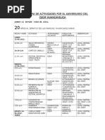 06 #5 Aniversario Cedif - Cronograma de Actividades