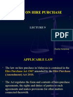 Lecture 9 Hire Purchase Law