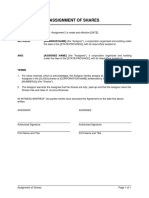 Assignment of Shares PDF