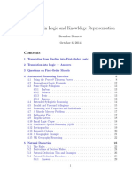 Exercises in Logic and Knowldege Representation: Brandon Bennett October 6, 2014