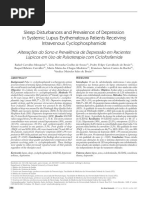 Sleep Disturbances and Prevalence of Depression in Systemic Lupus Erythematosus Patients Receiving Intravenous Cyclophosphamide