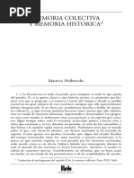 Halbwachs: Memoria Colectiva y Memoria Historica