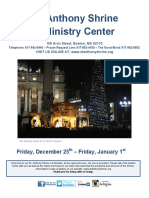 St. Anthony Shrine & Ministry Center: Friday, December 25 - Friday, January 1