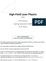 High-Field Laser Physics: ETH Zürich Spring Semester 2010 H. R. Reiss