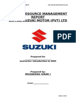 HRM Report Strategic Goals of Pak Suzuki Motor Co. LTD