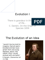 Evolution I: There Is Grandeur in This View of Life C. Darwin, On The Origin of Species 1859