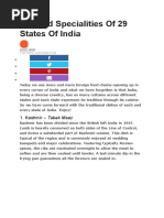 29 Food Specialities of 29 States of India